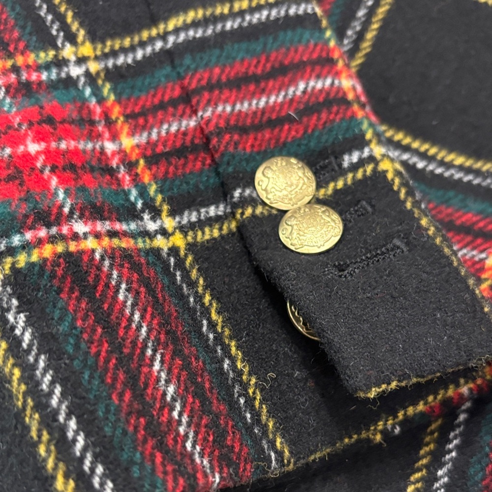 J. Crew Black Plaid Blazer with Red and Cream Accents - Picture 5 of 16